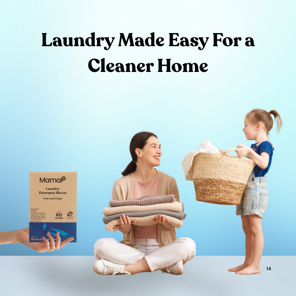 Mama P Unscented SLS Free Laundry Detergent Sheets - Hypoallergenic & Eco-Friendly
