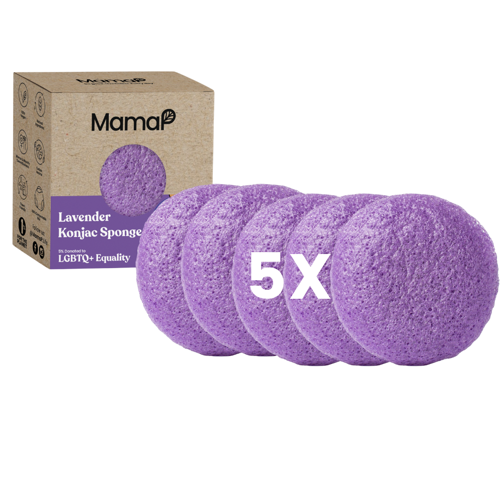 Soothing Lavender Facial Cleansing Sponge 5pk - MamaP bamboo toothbrush