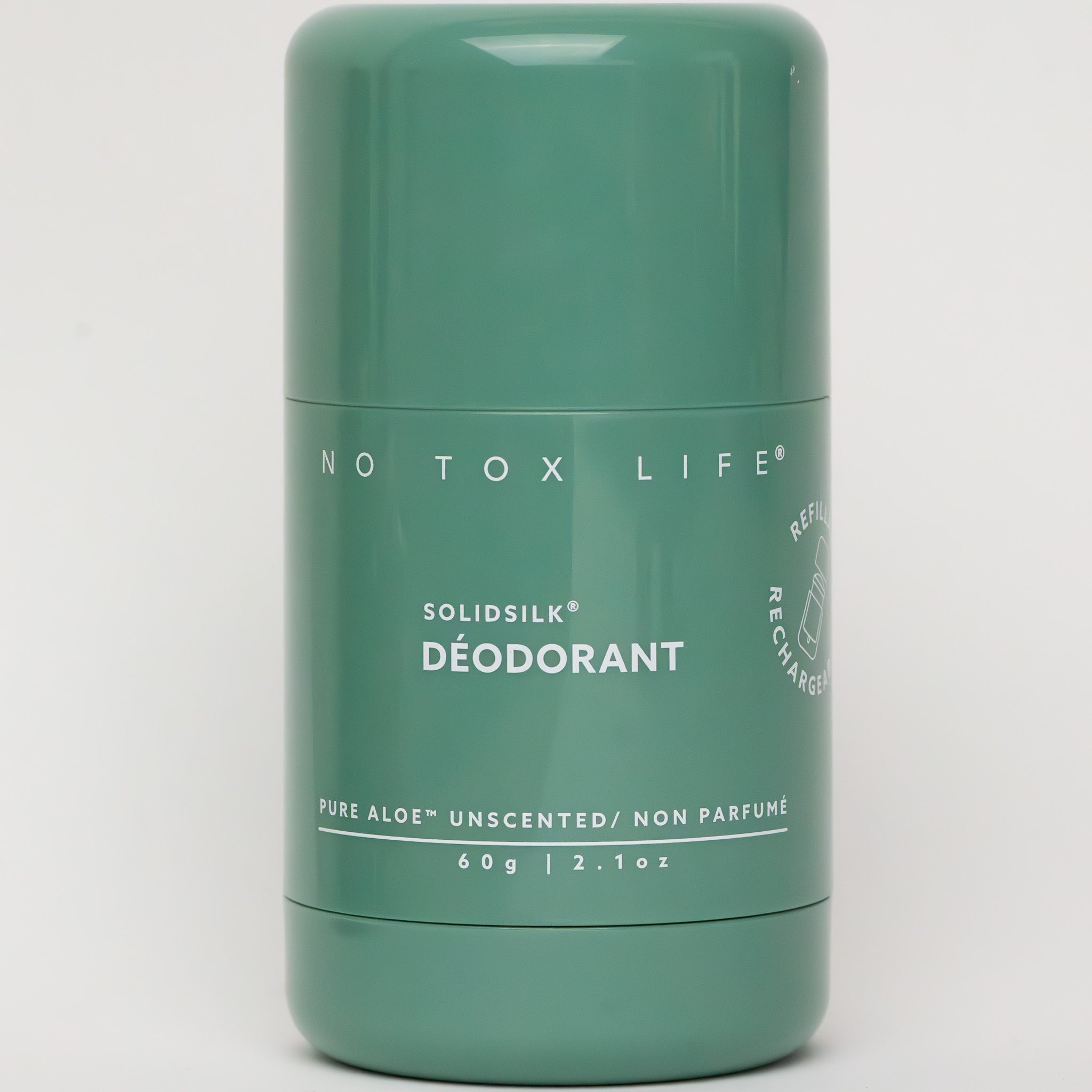 SOLIDSILK® Refillable Deodorant (Pure Aloe Fragrance-Free) - Extra Strength - No Tox Life® - MamaP bamboo toothbrush