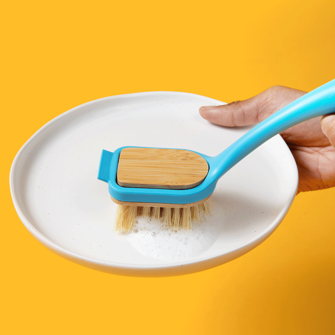 Do The Dishes Brush with Replaceable & Compostable Head - MamaP bamboo toothbrush