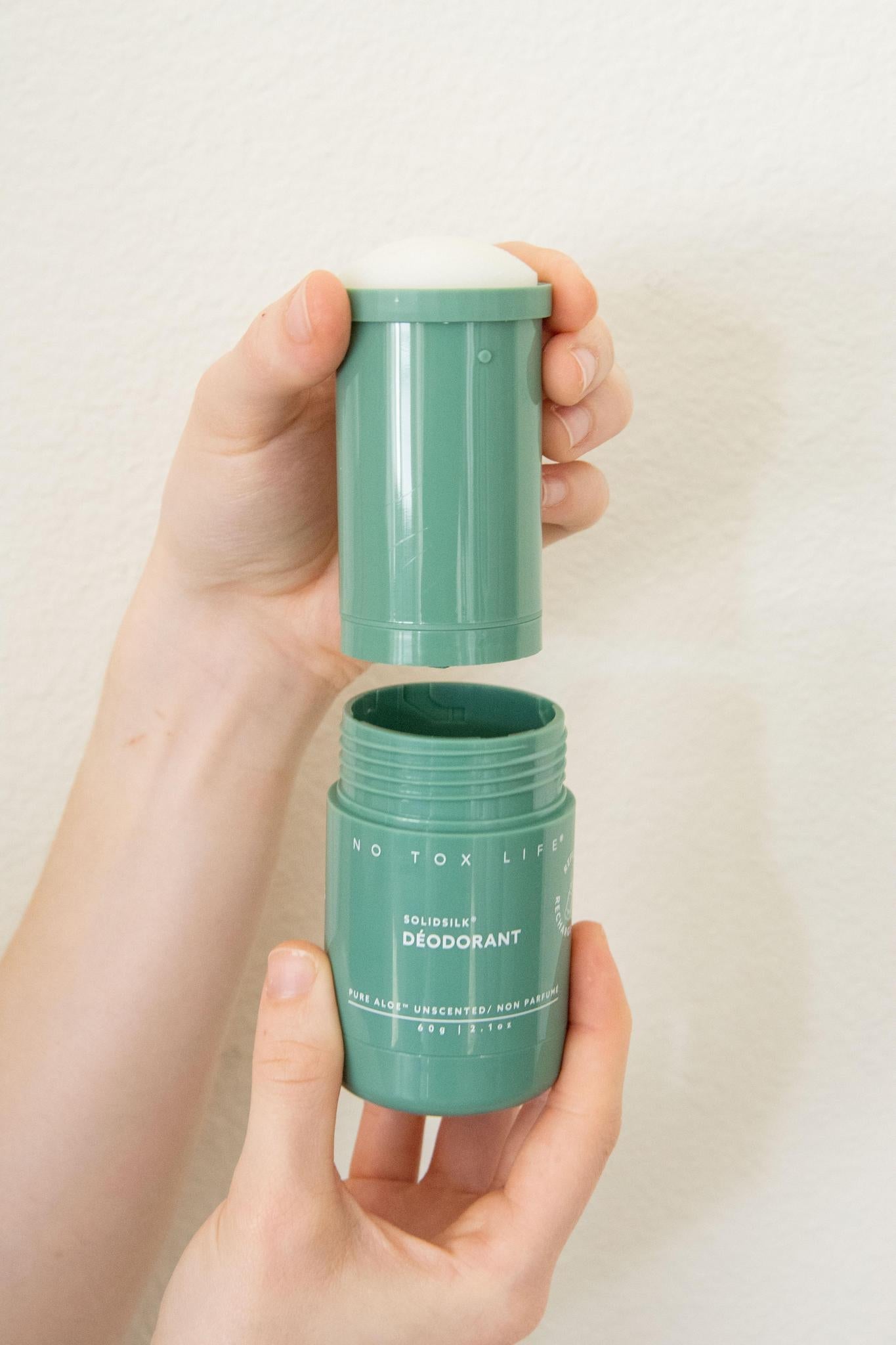 SOLIDSILK® Refillable Deodorant (Pure Aloe Fragrance-Free) - Extra Strength - No Tox Life® - MamaP bamboo toothbrush