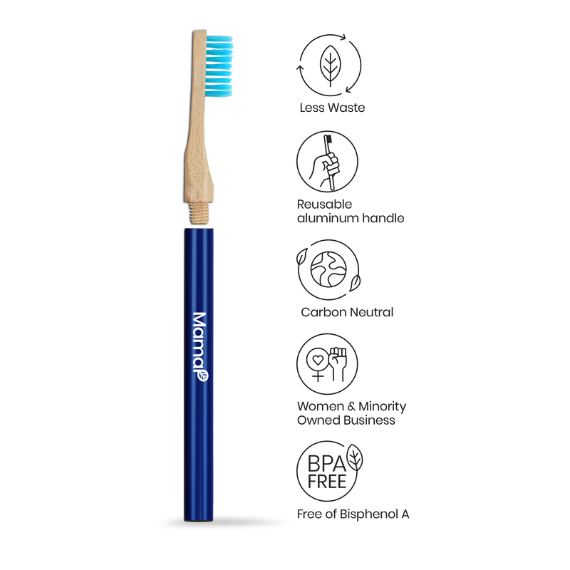 Revolve Manual Toothbrush with Replaceable Head - Ocean Conservation - MamaP bamboo toothbrush
