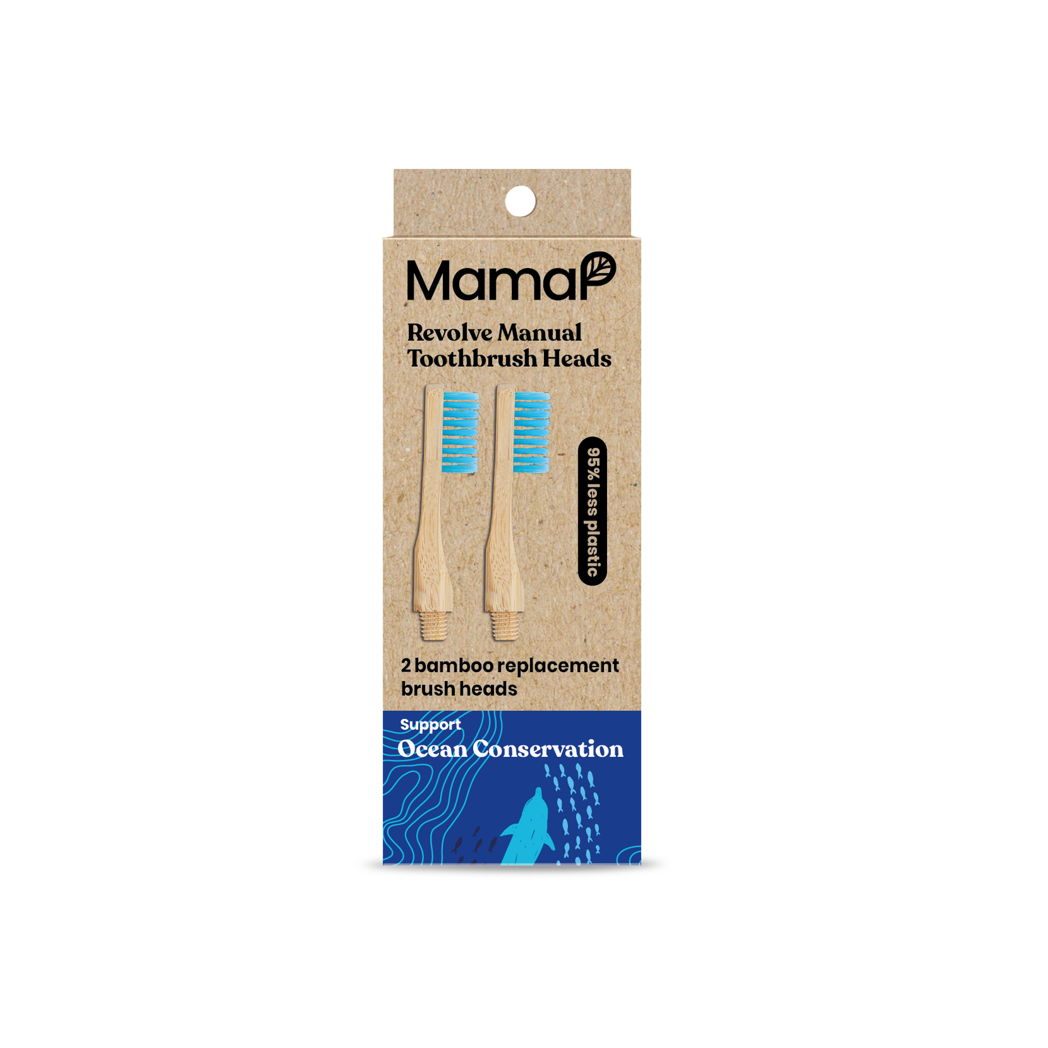 Revolve Manual Toothbrush Heads - Ocean Conservation - MamaP bamboo toothbrush