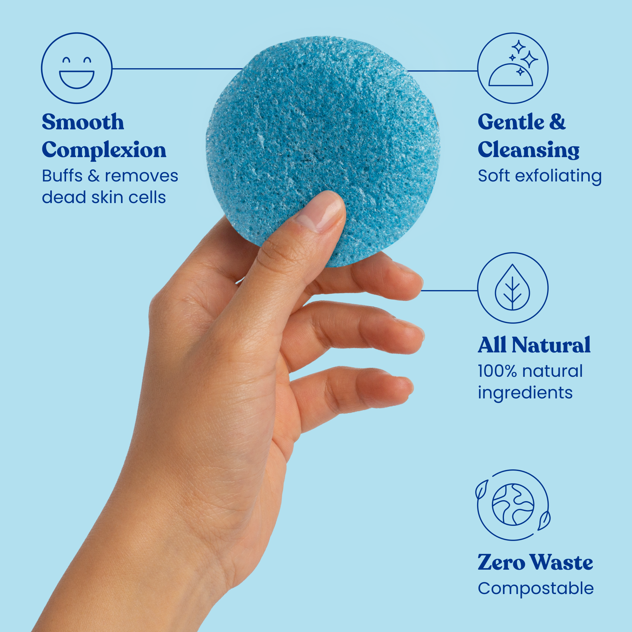 Ocean Conservation Konjac Face or Body Sponge - MamaP bamboo toothbrush