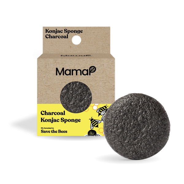 Detoxifying Charcoal Konjac Face or Body Sponge - MamaP bamboo toothbrush