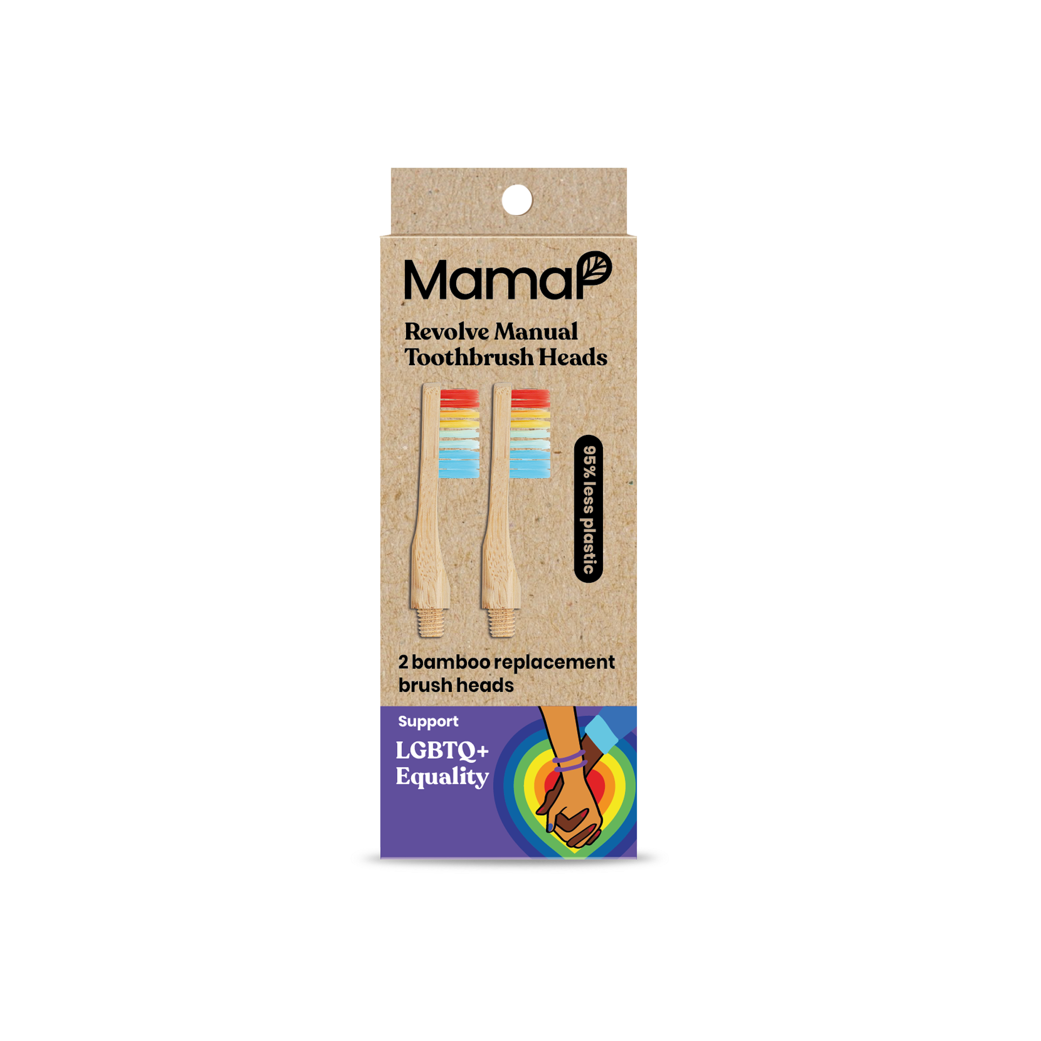 Revolve Manual Toothbrush Heads - LGBTQ+ Equality - MamaP bamboo toothbrush