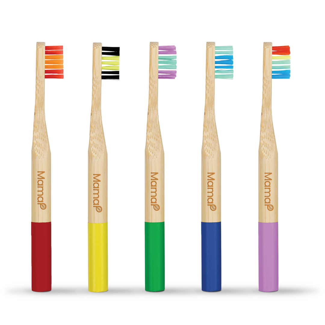 Kids Bamboo Toothbrushes 5-Pack - MamaP bamboo toothbrush