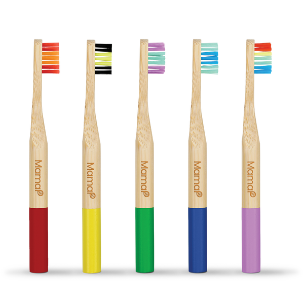 Kids Bamboo Toothbrushes 5-Pack - MamaP bamboo toothbrush