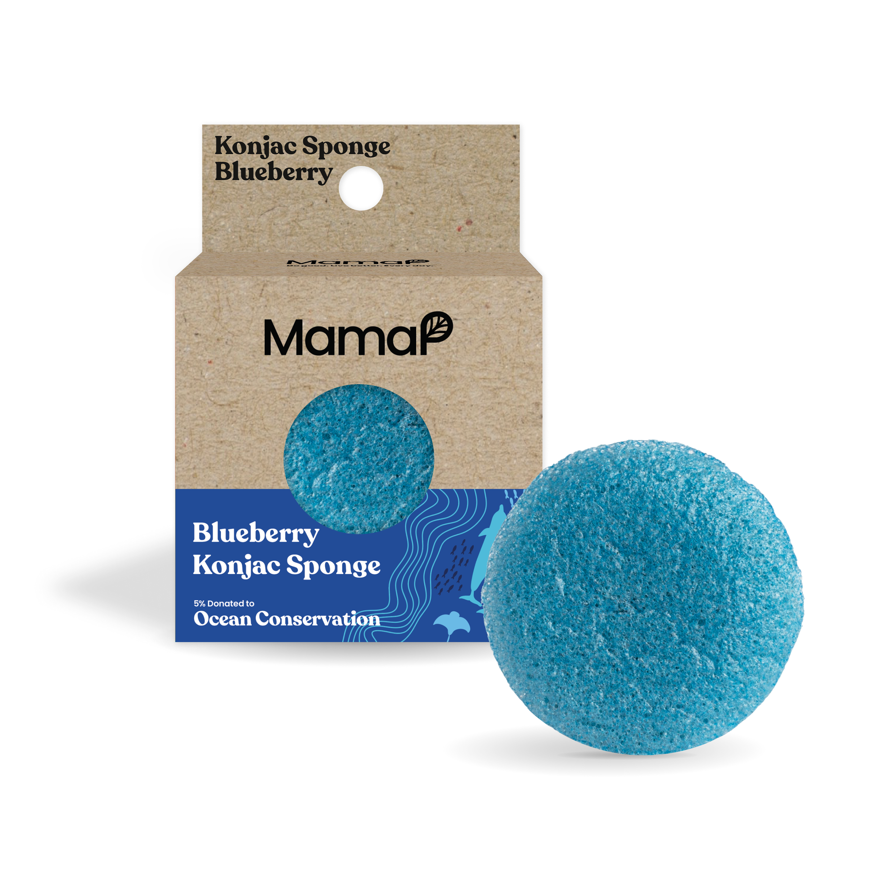 Ocean Conservation Konjac Face or Body Sponge - MamaP bamboo toothbrush