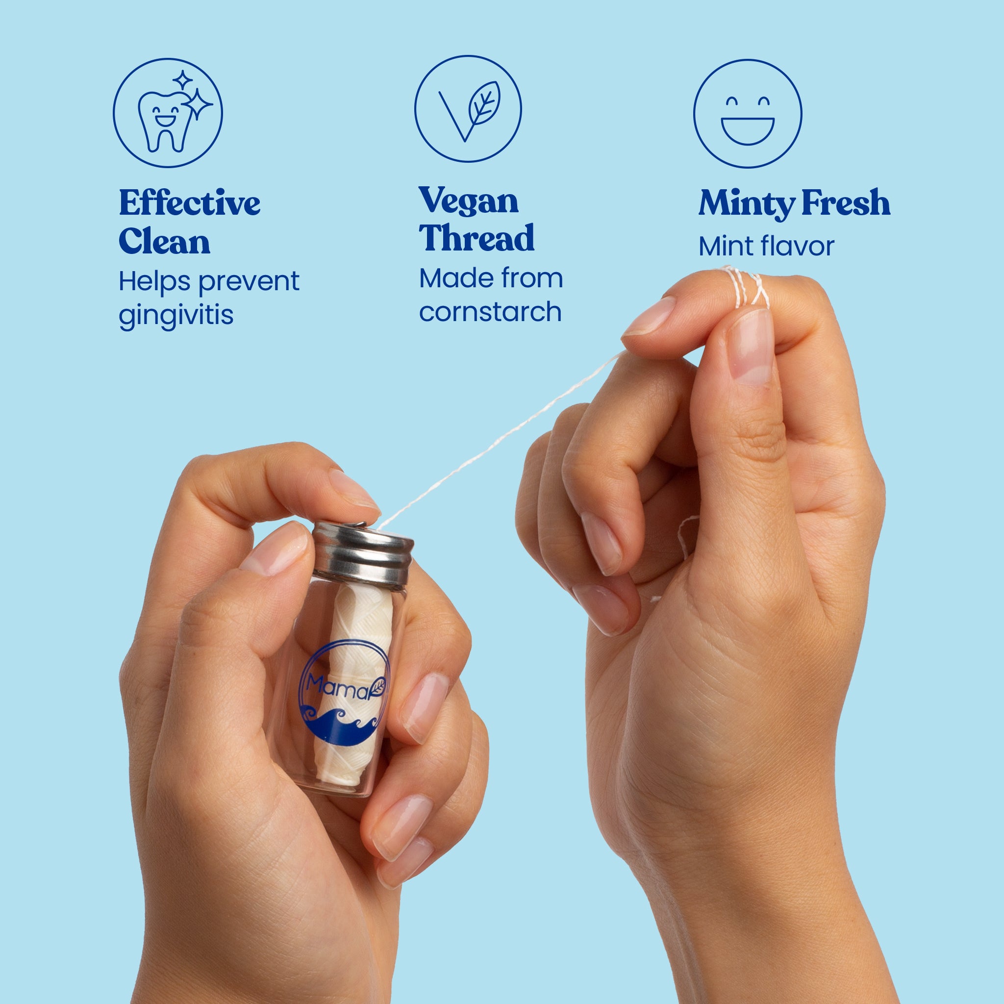 Vegan Dental Floss Refill - Ocean Conservation - MamaP bamboo toothbrush