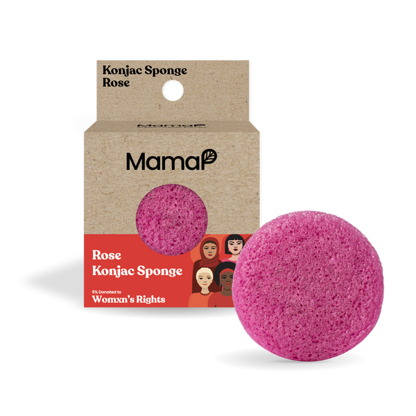 Calming Rose Empowering Women Konjac Face or Body Sponge - MamaP bamboo toothbrush