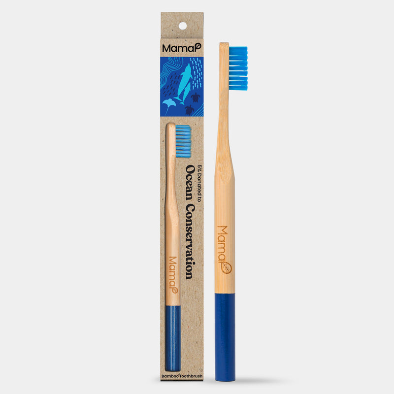 Ocean Conservation Bamboo Toothbrush Medium* - MamaP bamboo toothbrush