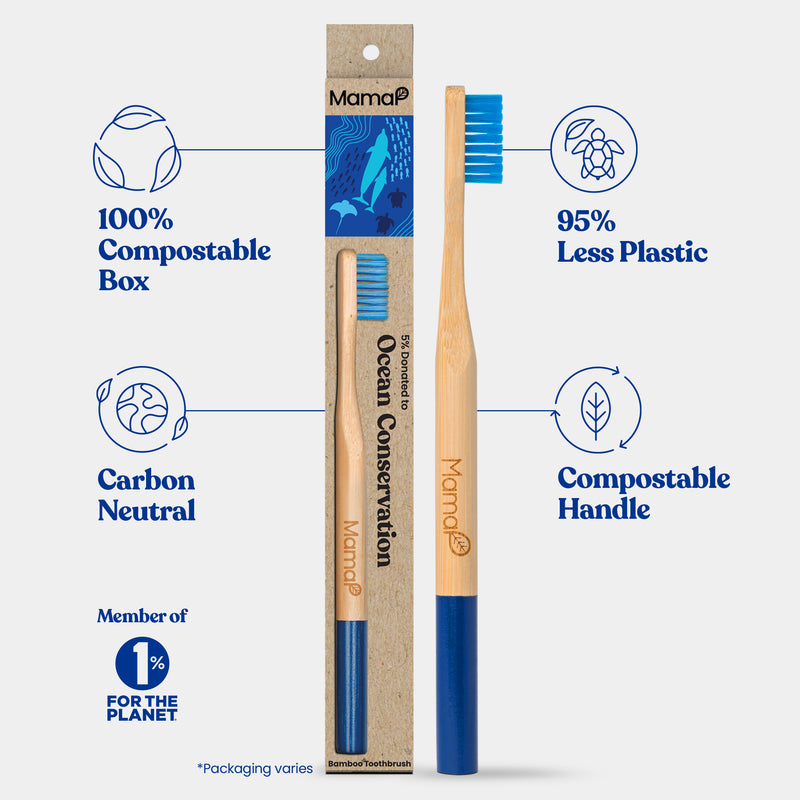 Ocean Conservation Kids Bamboo Toothbrush - MamaP bamboo toothbrush