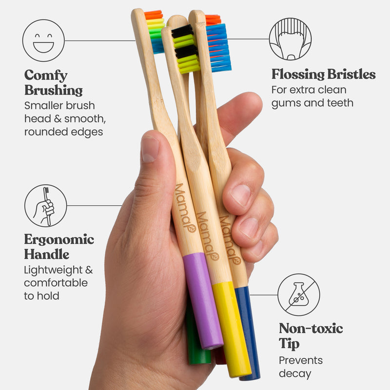 High Five All Causes Bamboo Toothbrushes 5 pack - MamaP bamboo toothbrush