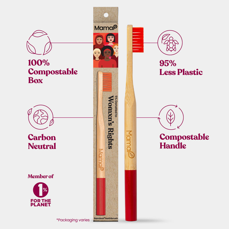 Womxn's Rights Bamboo Toothbrush - MamaP bamboo toothbrush