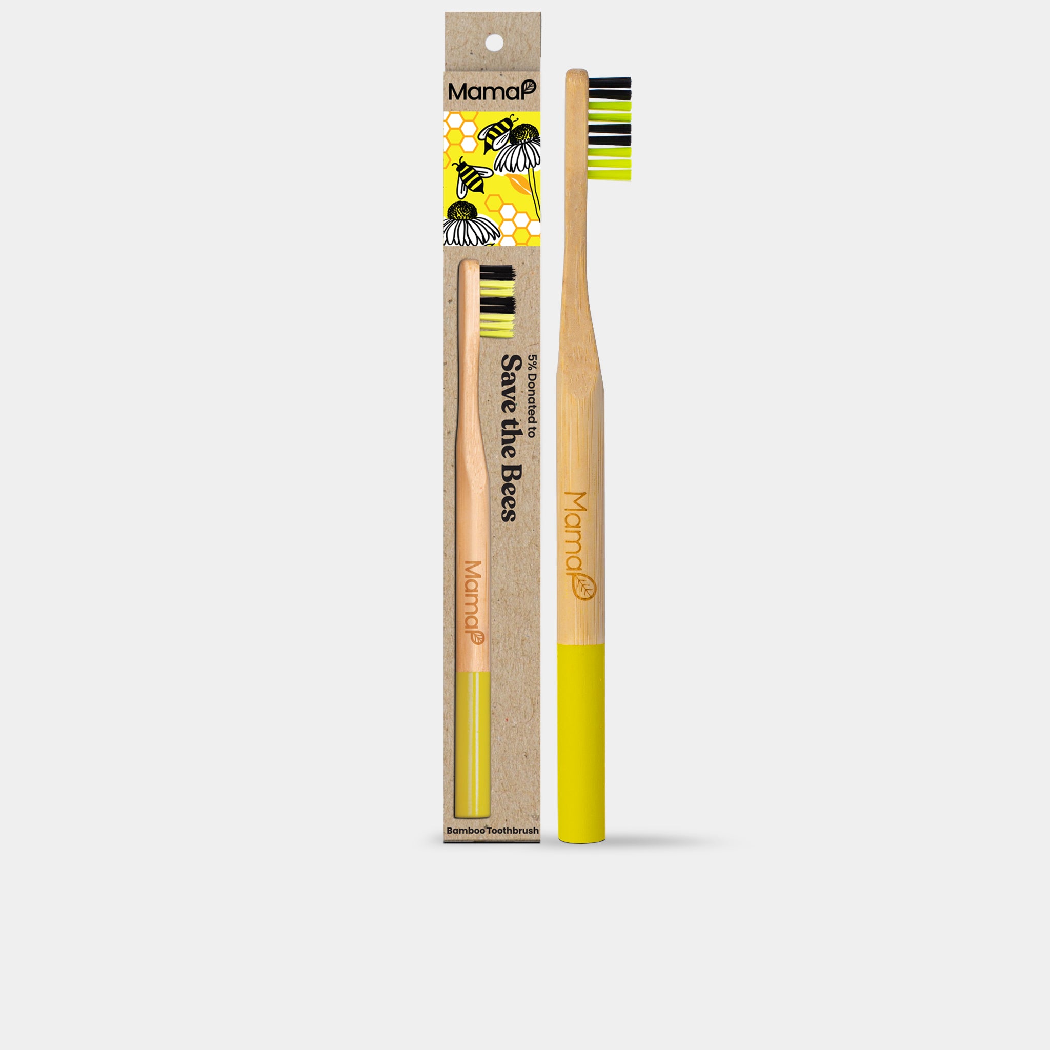 Save The Bees Bamboo Toothbrush - MamaP bamboo toothbrush