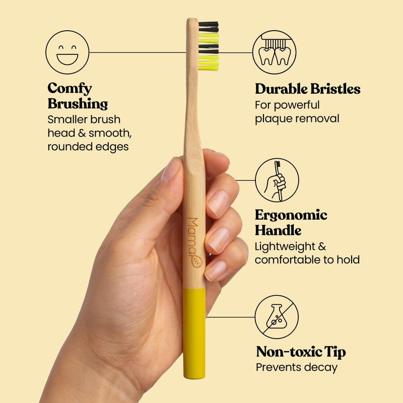 Save The Bees Bamboo Toothbrush - MamaP bamboo toothbrush