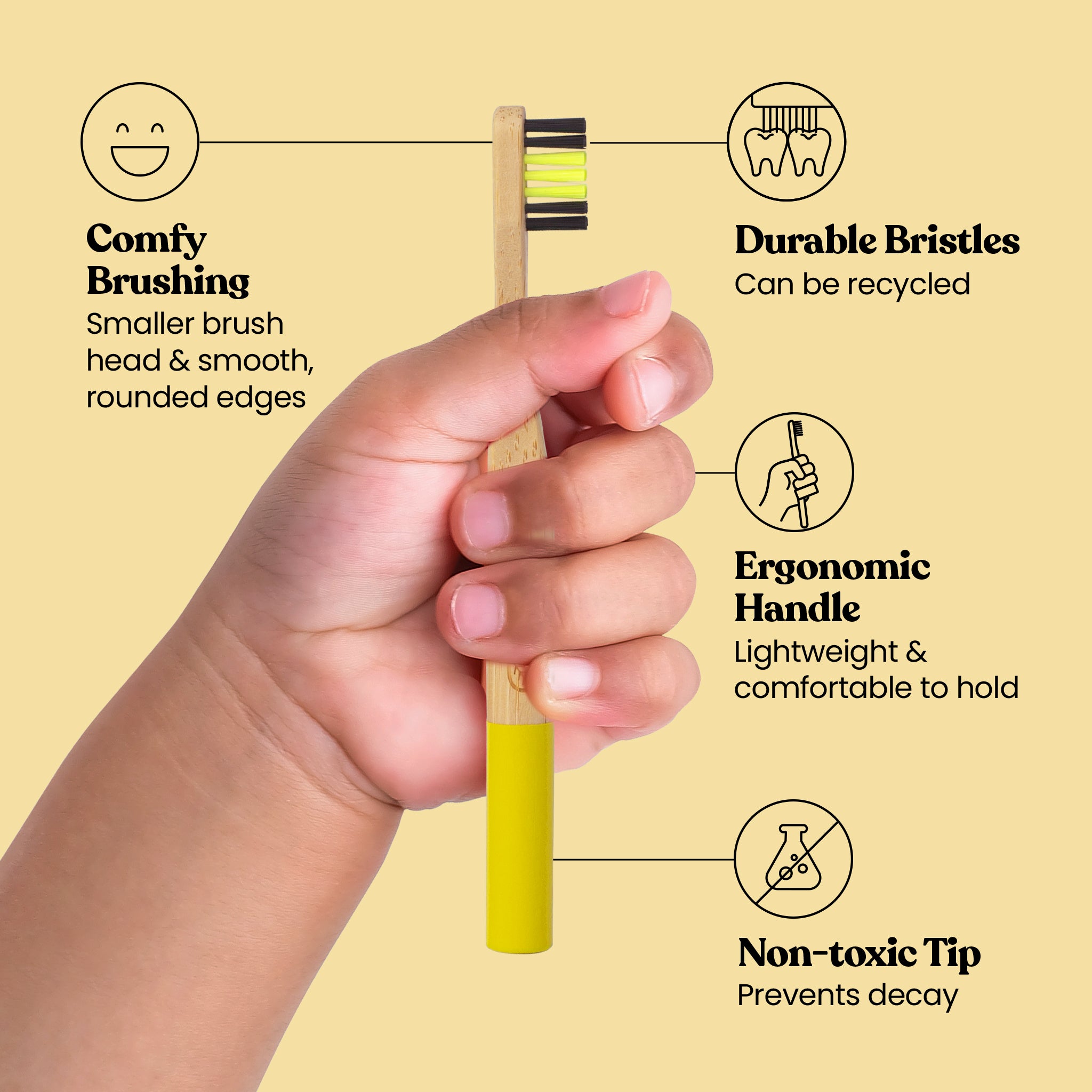 Save The Bees Kids Bamboo Toothbrush - MamaP bamboo toothbrush