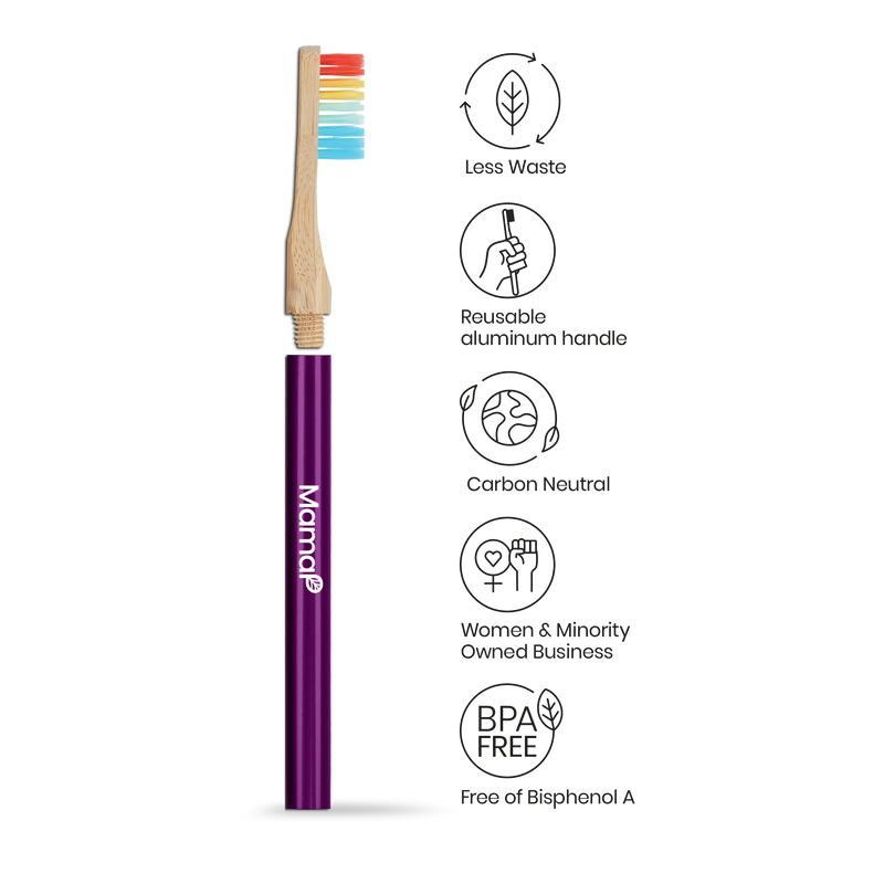 Revolve Manual Toothbrush with Replaceable Head - LGBTQ+ Equality - MamaP bamboo toothbrush