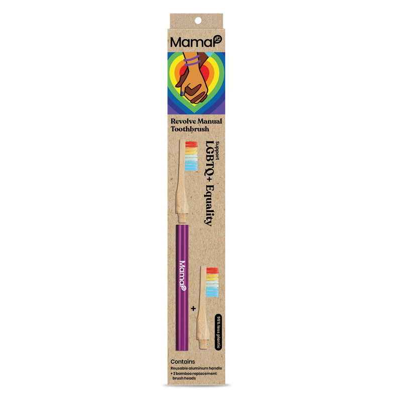 Revolve Manual Toothbrush with Replaceable Head - LGBTQ+ Equality - MamaP bamboo toothbrush